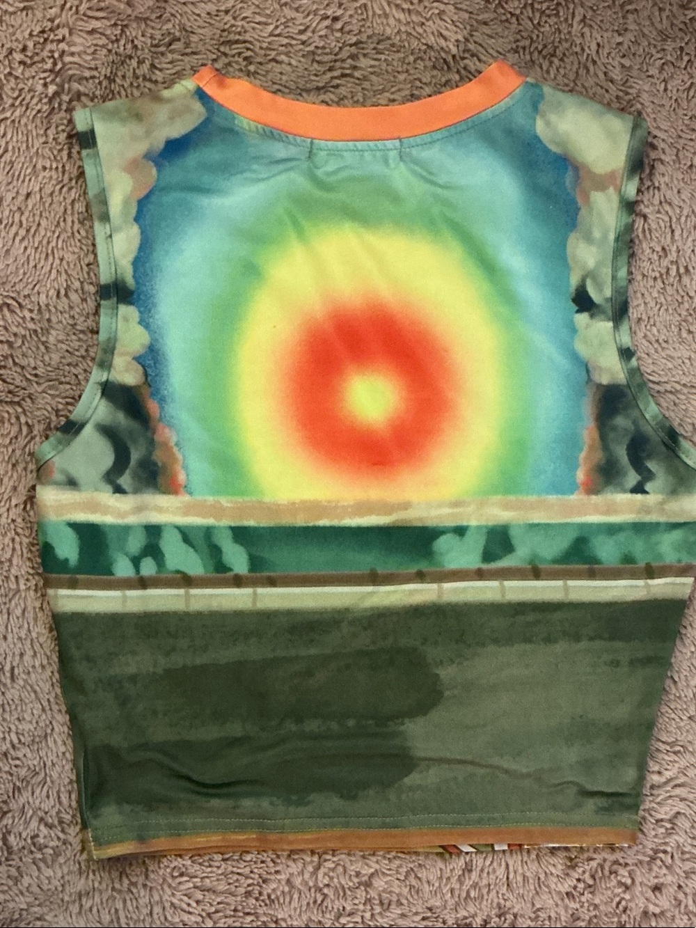 Micas Green Multicolor Artistic Crop Top - Picture 3 of 3